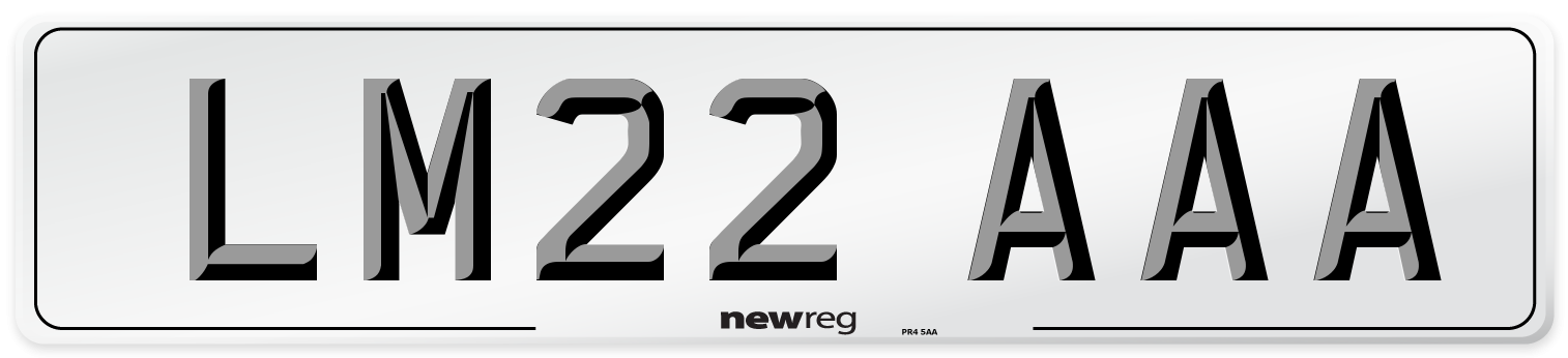 LM22 AAA Number Plate from New Reg